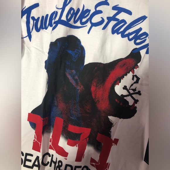 NWT True Love False Idols Wolf Search and Destroy White Tee - Size L - Picture 2 of 5